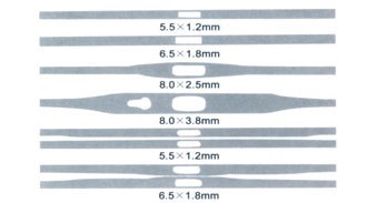 Schematic diagram of mail-eye for open flat steel healds