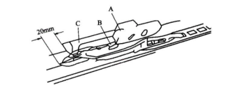 Adjust the weft releaser of the left rapier head